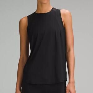 Lululemon Sculpt Tank Pleated Black Lightweight 10 Black Running Mesh Workout